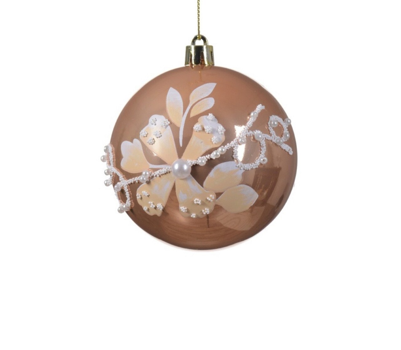 Glob Flower w pearl, Decoris, Ø8 cm, plastic, roz perlat mat - imagine 3